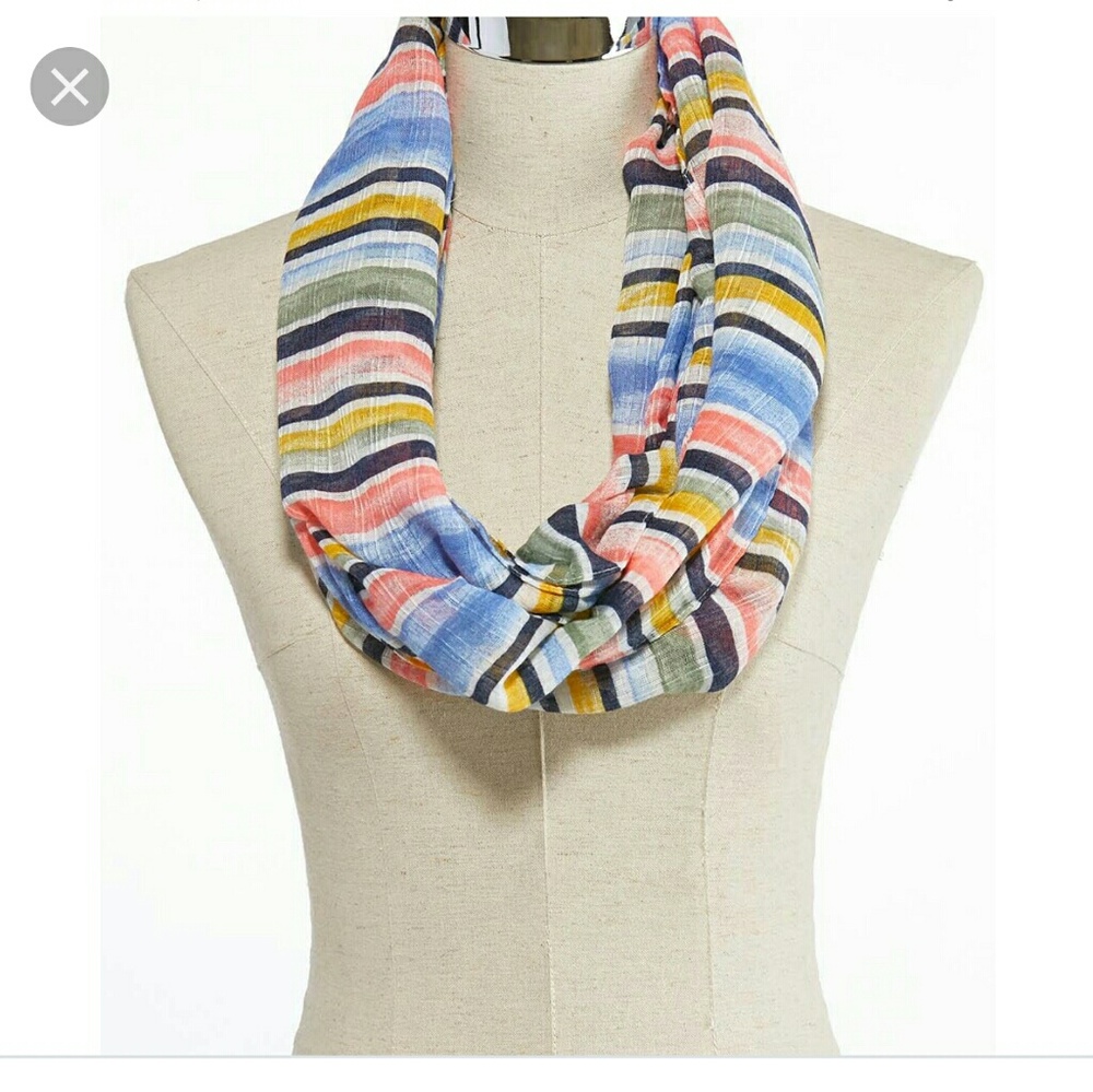 Multi Color Striped Infinity Scarf